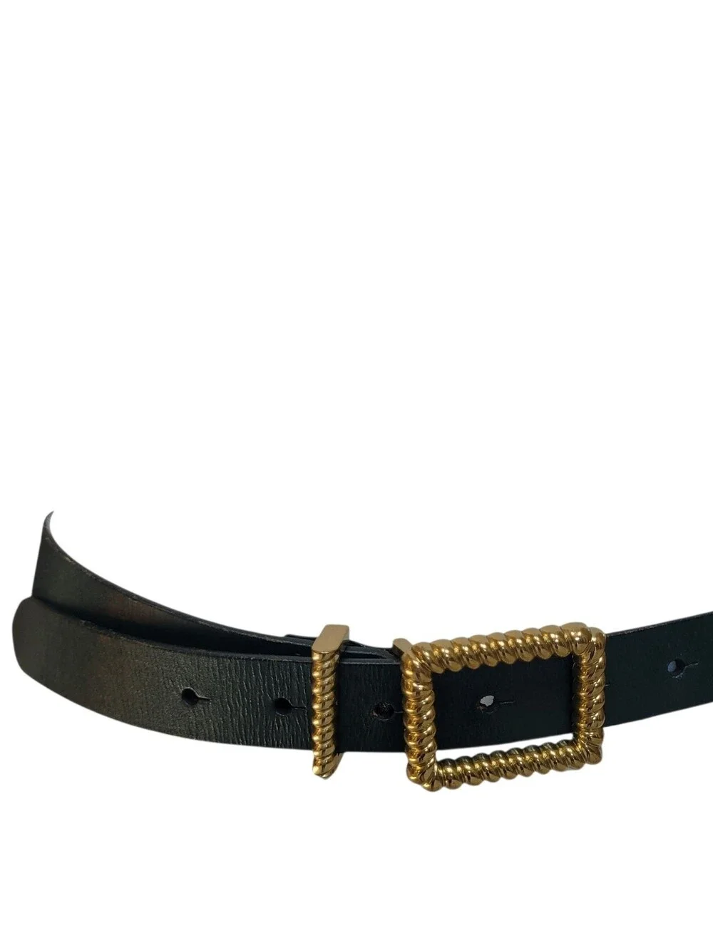J. Crew Green Genuine Italian Leather Belt with Gold Buckle Size S - Picture 4 of 8